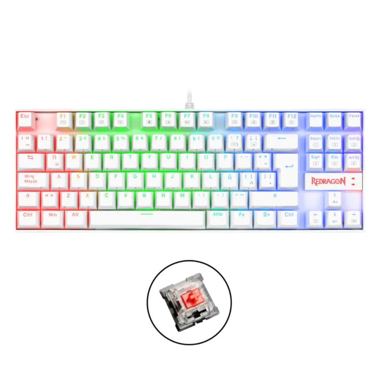 Teclado KUMARA K552W-RGB WHITE Red Switch Español