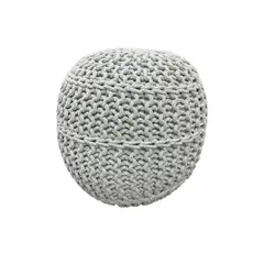KILA DESIGN - Puff Merlin hecho a base de algodón color gris