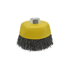 KAMASA - Escobilla de Copa 4″ Acero Ondulado Rosca Pack x 3unid