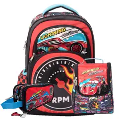 DISNEY - PACK DE MOCHILA LONCHERA Y CARTUCHERA CARS