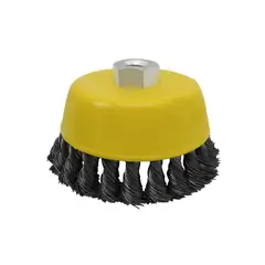 KAMASA - Escobilla de copa 4″ Acero Trenzado Rosca M14
