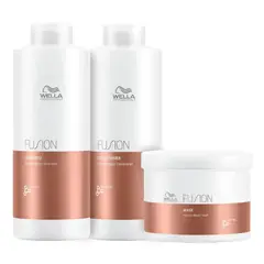 WELLA - FUSION – Trío Shampoo 1L + Acondicionador 1L + Mascarilla 500 ml