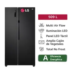 LG - Refrigeradora 509 L side by side no frost GS51MPD negro_.