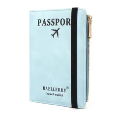 BAELLERRY - Billetera y Porta Pasaporte de Cuero Vegano PU K2392