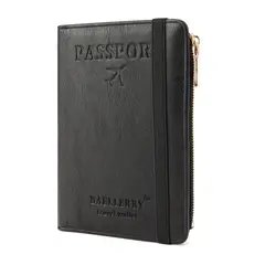 BAELLERRY - Billetera y porta pasaporte de cuero vegano PU K2392