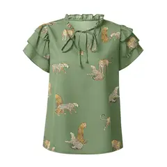 BLWOENS - Polera de manga corta para mujeres - Verde