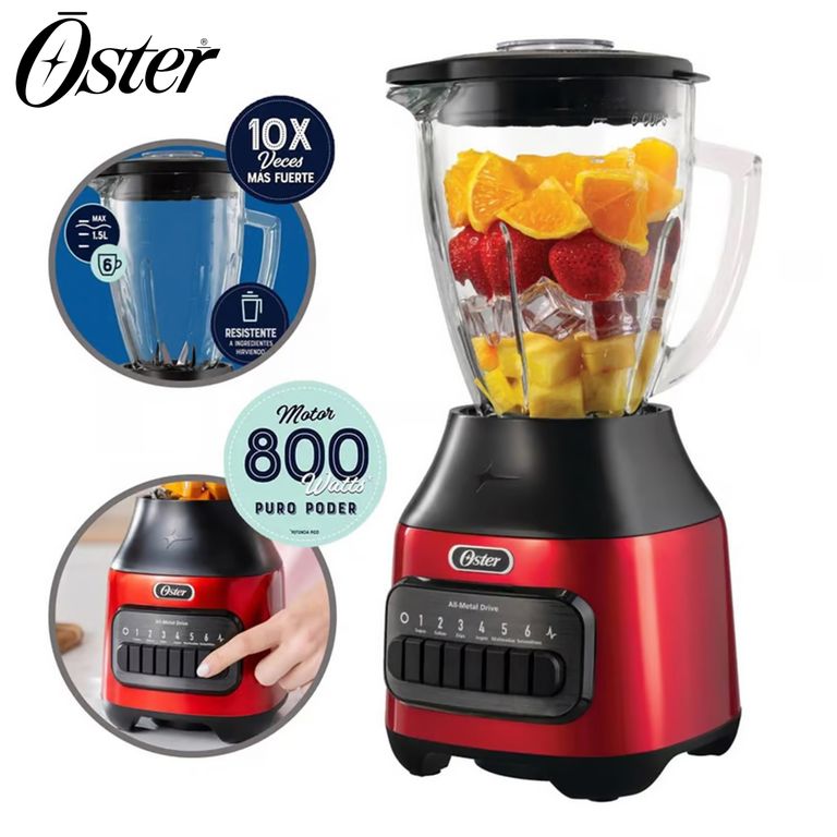 Licuadora BLSTPEG-CPB 800w 6 velo con vaso de vidrio 1.5 litros