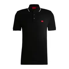 HUGO BOSS - Hugo - Polo slim fit de piqué de algodón con etiqueta con logo roja