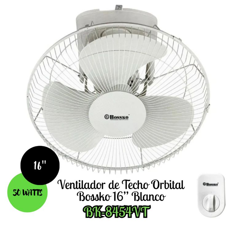 Ventilador Orbital Techo 16 Blanco- BK-8454VT