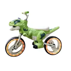 GENERICO - Bicicleta de equilibrio sin pedal de dinosaurio verde LED y musical