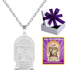 GENERICO - Collar Medalla Señor De Los Milagros Regalo Religioso Plata