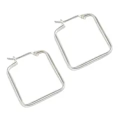 GENERICO - Argollas Aretes Cuadradas Joya Regalo Mamá Plata 950