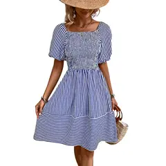 BLWOENS - Vestido casual de para mujeres - Azul