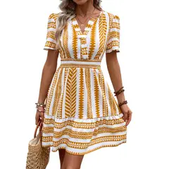 BLWOENS - Vestido casual de para mujeres - Amarillo