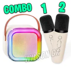 GENERICO - Mini parlante bluetooth con 2 micrófonos Luz led rgb Portatil