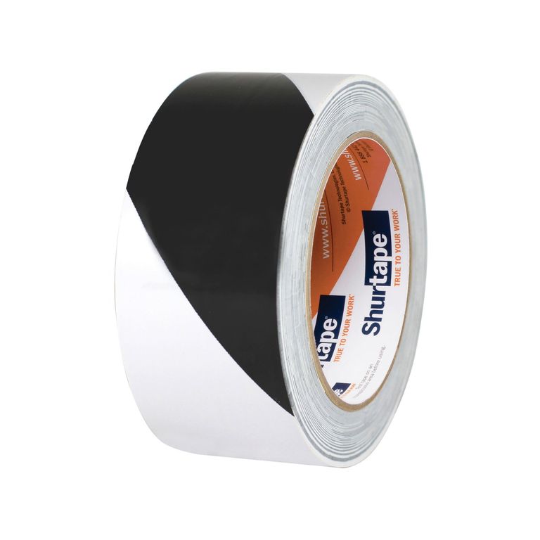 Cinta Señalización Delimitadora Blanco-Negro 2x36yd