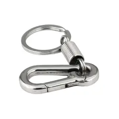 GENERICO - Llavero Resorte Con Gancho 5cm de Acero Inoxidable