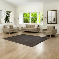 GENERICO - Juego de Sala Berlin 3-2-1 - Beige + 5 Cojines de Regalo