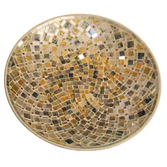 PANADECOR - Plato de Centro de Mesa Mosaico Dorado