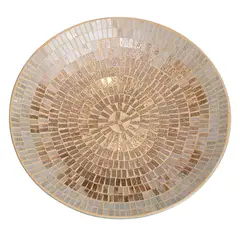 PANADECOR - Plato de Centro de Mesa Mosaico Dorado y Plateado