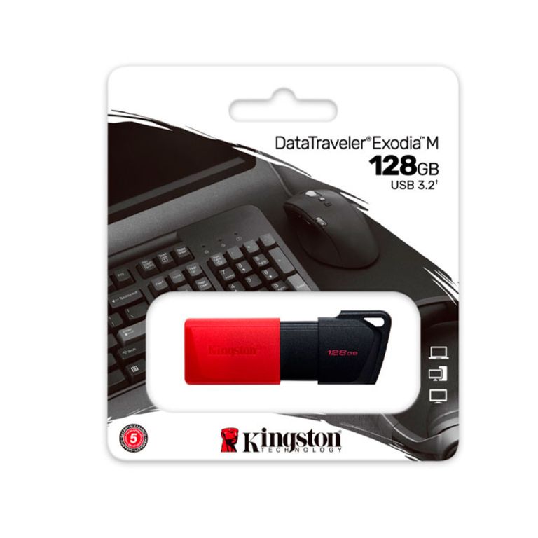 MEMORIA USB 128GB DATATRAVELER EXODIA M DTM/128GB 3.2 ROJO