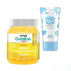 GENERICO - OMEGA 3-6-9 DHA-EPA COLINA GOMITAS + REGALO BLOQUEADOR ACLARANTE MILK