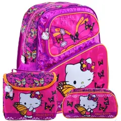 SCOOL - Set Magic Mochila Lonchera Cartuchera Hello Kitty