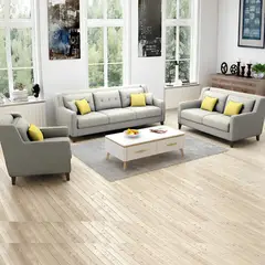 GENERICO - Juego de Sala Barroco 3-2-1 - Blanco + 5 Cojines de Regalo