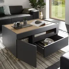 GENERICO - Mesa de Centro Aatu Color Duna y Negro - Muebles Gaudi