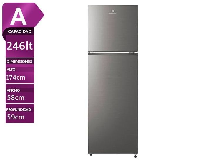 REFRIGERADORA TOP FREEZER NO FROST RI-389I 246 LITROS Silver
