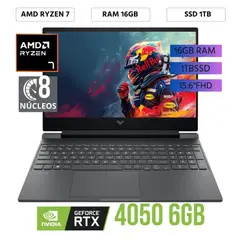 HP - Laptop Victus Gaming 15-FB3013LA Ryzen 7 8845HS Ram 16GB SSD 1TB 15.6"FHD RTX 4050 6Gb FreeDos