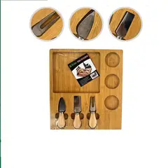 GENERICO - Tabla Madera Bambú Quesos Jamón Picoteo Cóctel