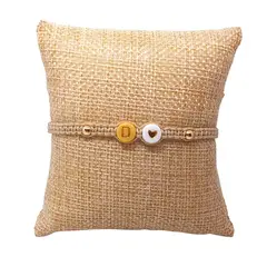 LUCYANA JOYAS Y ACCESORIOS - Pulsera Mujer Hilo Nombre Letra Inicial D y Corazón - Joyas Lucyana