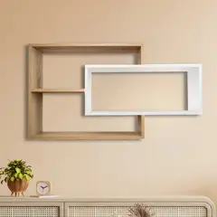 GENERICO - Repisa Flotante Melamina 104x58x20cm Macadamia-Blanco