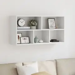 GENERICO - Repisa Flotante Melamina 5 Divisiones 90x60x20cm Blanco