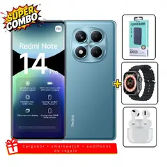 XIAOMI - Redmi Note 14 Pro 4G 256GB Azul + Cargador 10000mAh + Smartwatch + Audifonos