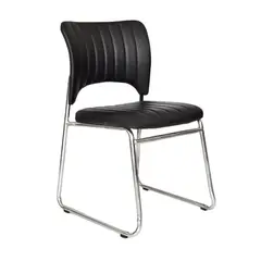 OFIDEAS - Silla Fija de Visita Modelo Trineo Iso Pu Negro