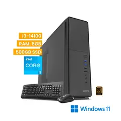 VASTEC - Computadora SILVER i3-14100, 8GB, 500GB SSD, Win 11 Home