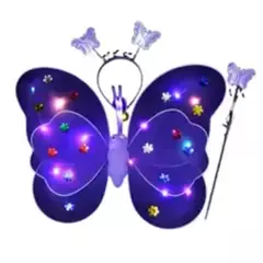 GENERICO - Kit Disfraz de Mariposa Led Morado