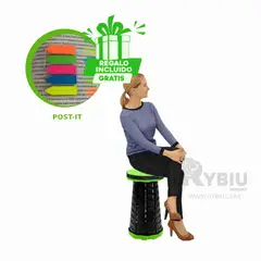 RYBIU IMPORT - Banca Movil Dinamica de Color Verde Y+Post-it Adhesivos
