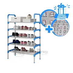 RYBIU IMPORT - Estanteria Vertical de 5 Niveles Celeste Y+Regalo Stickers