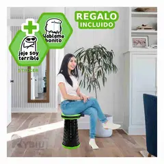 RYBIU IMPORT - Asiento Doblable para Camping en Verde Y+Regalo Stickers