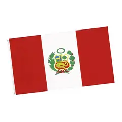 GENERICO - Bandera De Perú 90Cm x 150 cm con Escudo Impreso