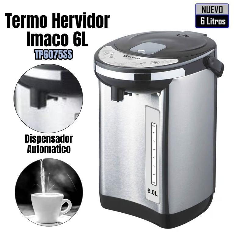 Termo Hervidor Electrico de 6lts con Dispensador - TP6075SS