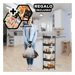 RYBIU IMPORT - Estante Angular y Funcional 5 Pisos Negro Y+Regalo Agendita