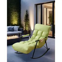 GENERICO - SILLA SILLÓN PREMIUM SOFÁ MECEDORA GAMA ALTA RECLINABLE TERRAZA VERDE