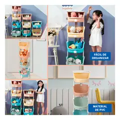 GENERICO - Juguetero Circular Infantil de 4 Niveles Multicolor