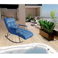 GENERICO - SILLA SILLÓN PREMIUM SOFÁ MECEDORA RECLINABLE TERRAZA AZUL