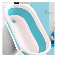 RYBIU IMPORT - Tina Ideal para Asear a Bebes Color Celeste Y+Gift Stickers