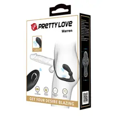 PRETTY LOVE - Plug Vibrador Anal Estimulador Próstata Warren Anillo Retardante Pene